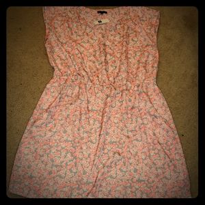 NWT Gap floral orange gray and white dress